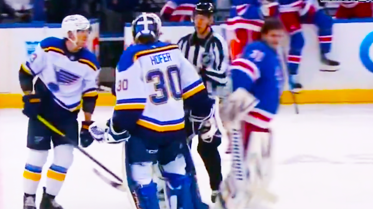 Igor Shesterkin Bumps Joel Hofer | New York Rangers vs St Louis Blues 2024 NHL Highlights