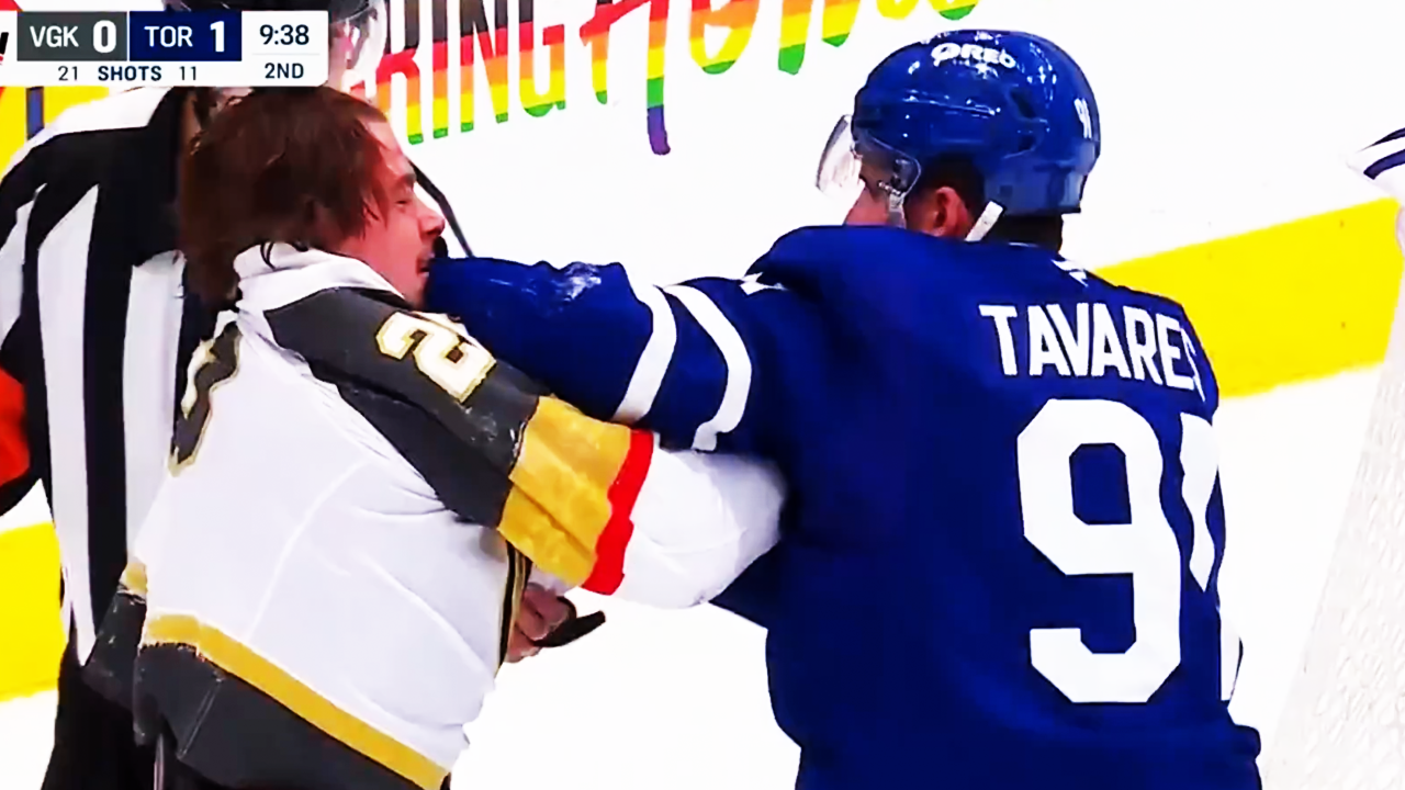 John Tavares Alexander Holtz Fight | Maple Leafs vs Golden Knights 2024 NHL Highlights