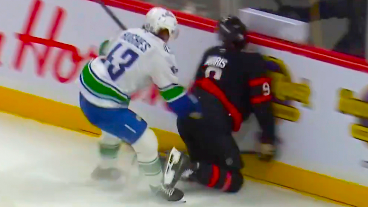 Quinn Hughes Hit on Josh Norris Ejected Game Misconduct | Canucks vs Senators 2024 NHL Highlights