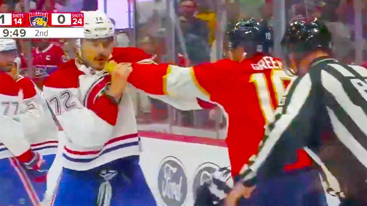 AJ Greer Arber Xhekaj Fight | Florida Panthers vs Montreal Canadiens 2024 NHL Highlights
