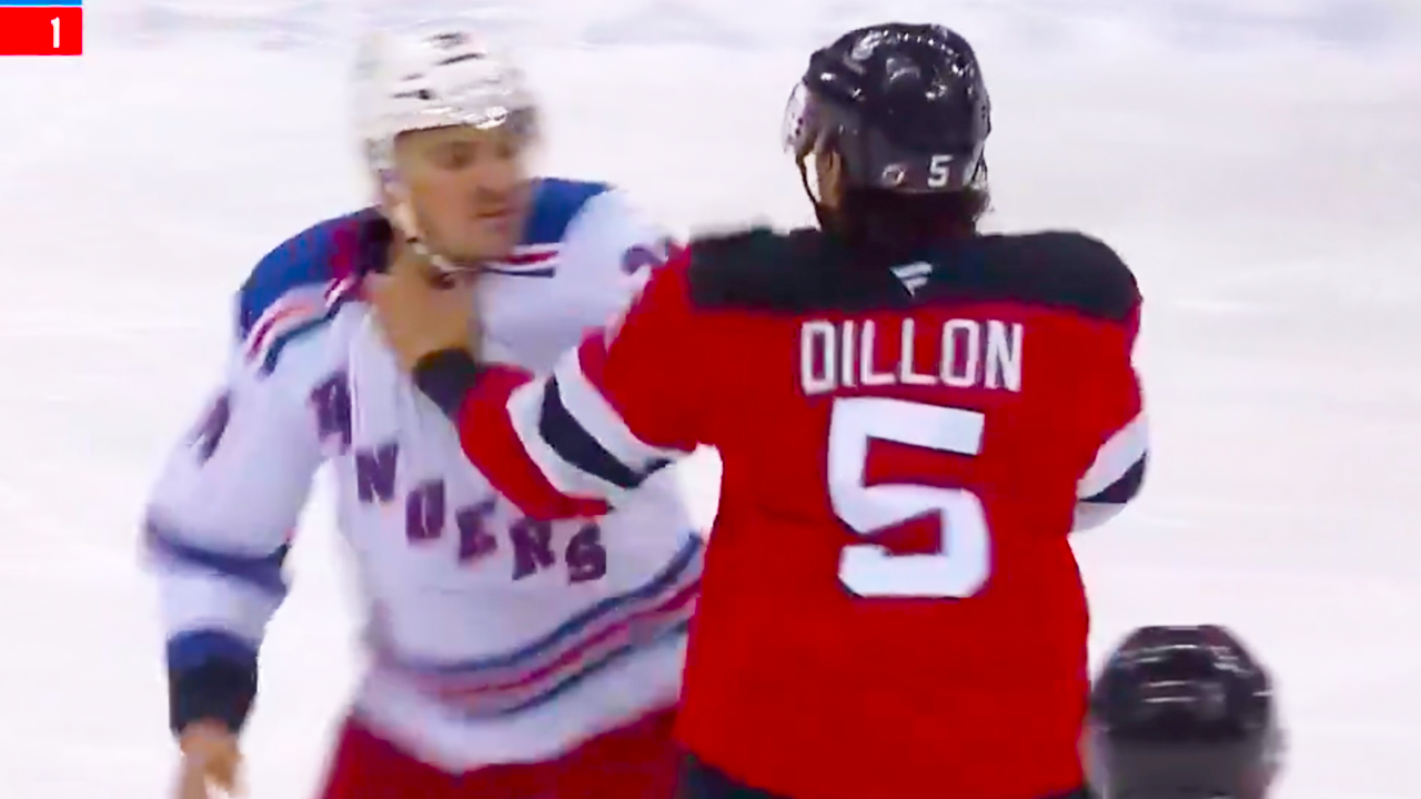 Brenden Dillon Sam Carrick Fight | New York Rangers vs New Jersey Devils 2024 NHL Highlights