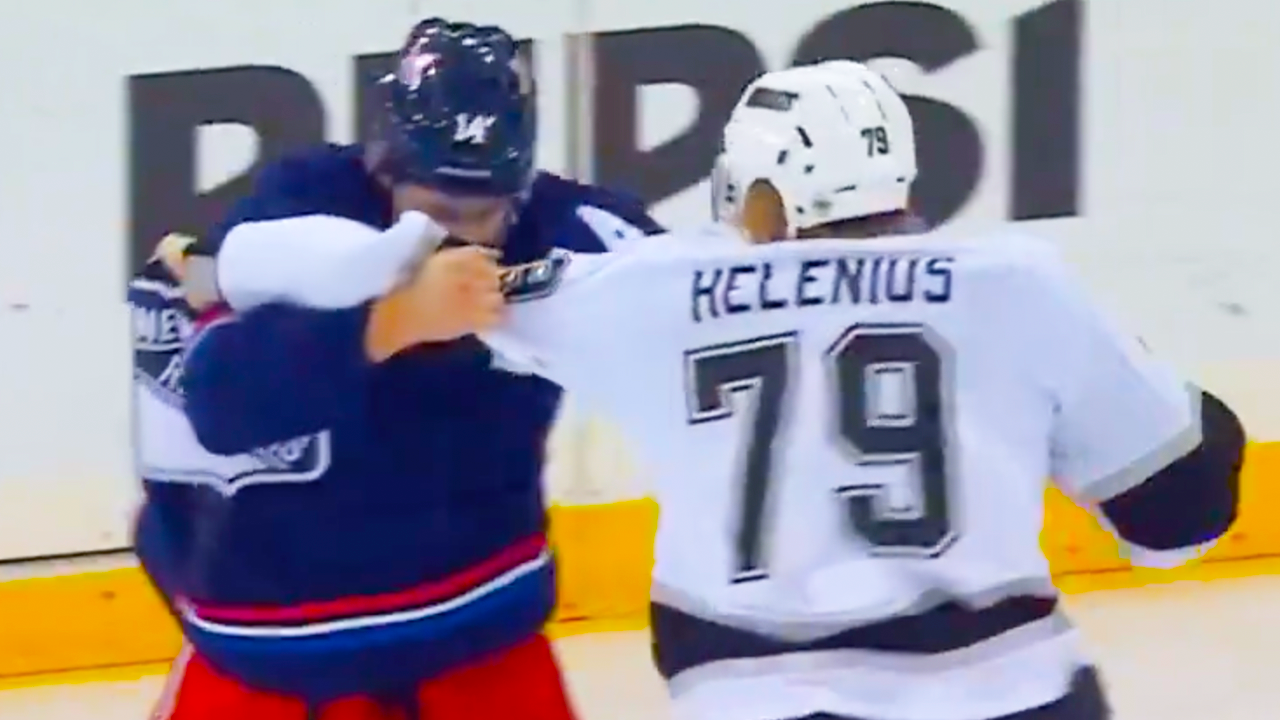 Connor Mackey Samuel Helenius Fight | New York Rangers vs LA Kings 2024 NHL Highlights