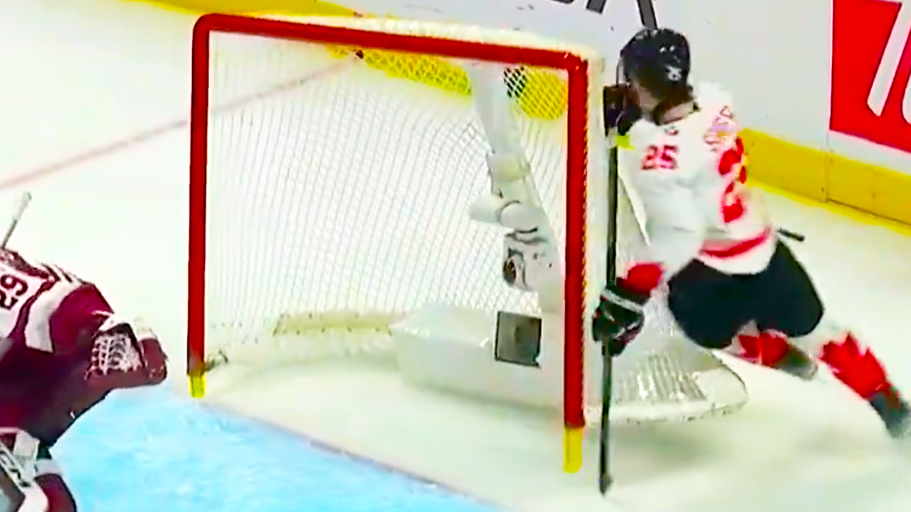 Matthew Schaefer Injury Runs into Goal Full Speed | Canada vs Latvia 2025 IIHF World Juniors Highlights