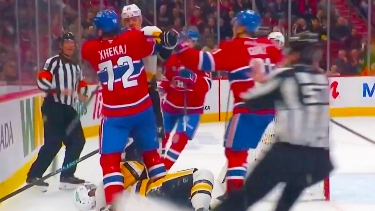 Michael Bunting Arber Xhekaj Fight | Montreal Canadiens vs Pittsburgh Penguins 2024 NHL Highlights