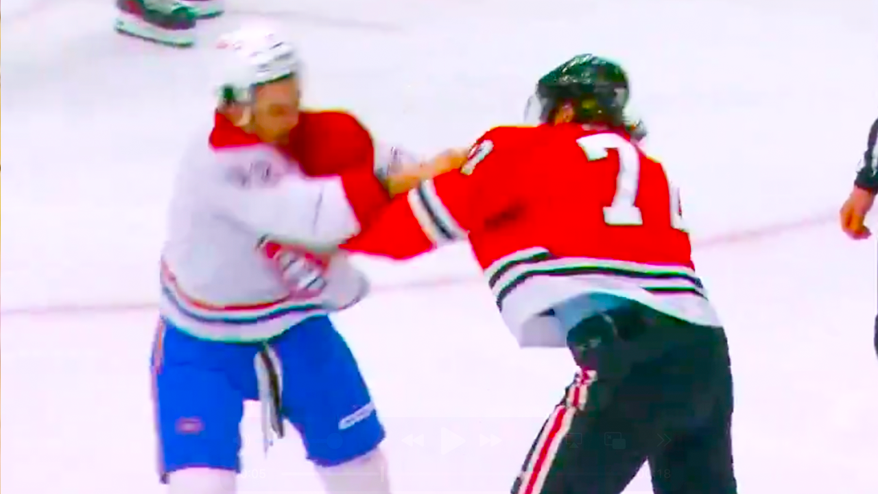 Arber Xhekaj Pat Maroon Fight | Montreal Canadiens vs Chicago Blackhawks Highlights