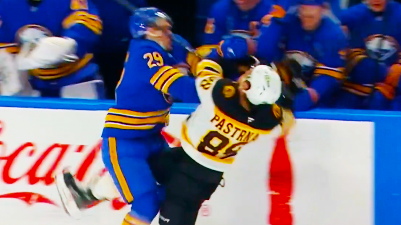 Beck Malenstyn Hit Collision on David Pastrnak | Boston Bruins vs Buffalo Sabres 2025 NHL Highlights