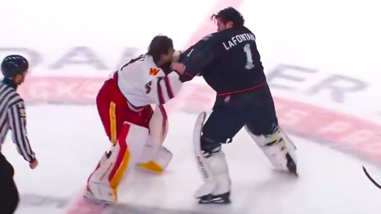 Jack LaFontaine Matt Radomsky Goalie Fight | Rapid City Rush vs Kansas City Mavericks 2025 ECHL Highlights