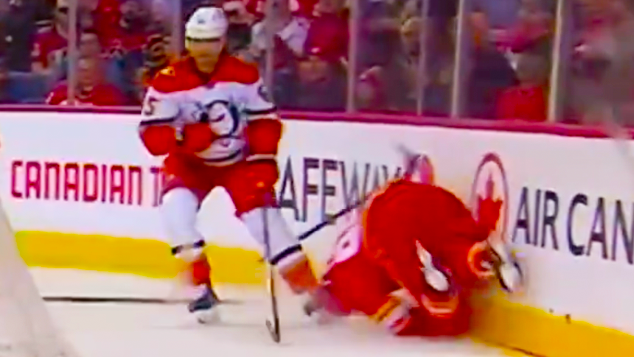 Jacob Trouba TWO big hits on Nazem Kadri | Anaheim Ducks vs Calgary Flames 2025 NHL Highlights