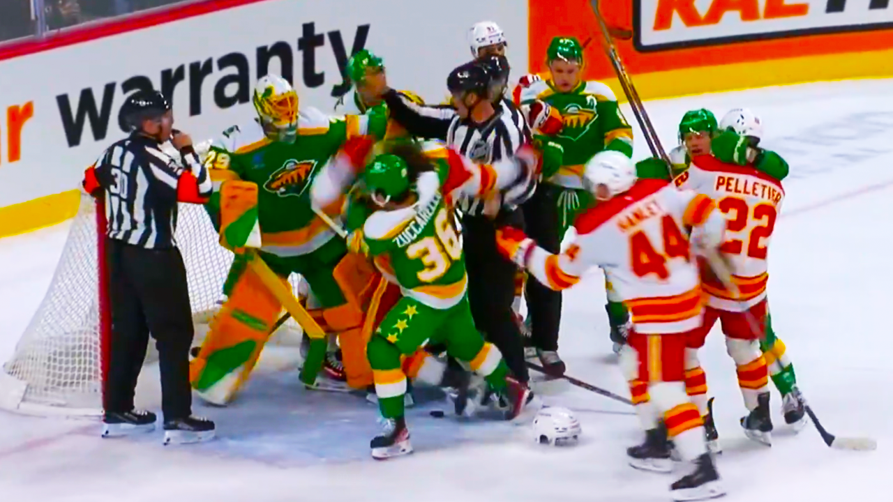 Jakob Pelletier, Rasmus Andersson, Kadri, Rossi, Fleury, Hanley, Huberdeau Fight | Minnesota Wild vs Calgary Flames 2025 NHL Highlights