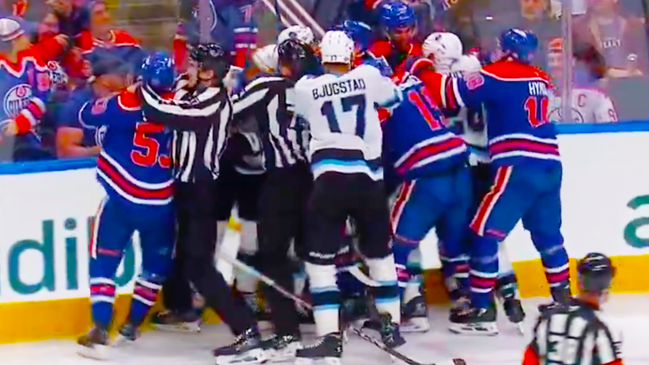 Liam O’Brien Jeff Skinner Fight After Hit on Ty Emberson | Edmonton Oilers vs Utah Hockey Club 2024 NHL Highlights