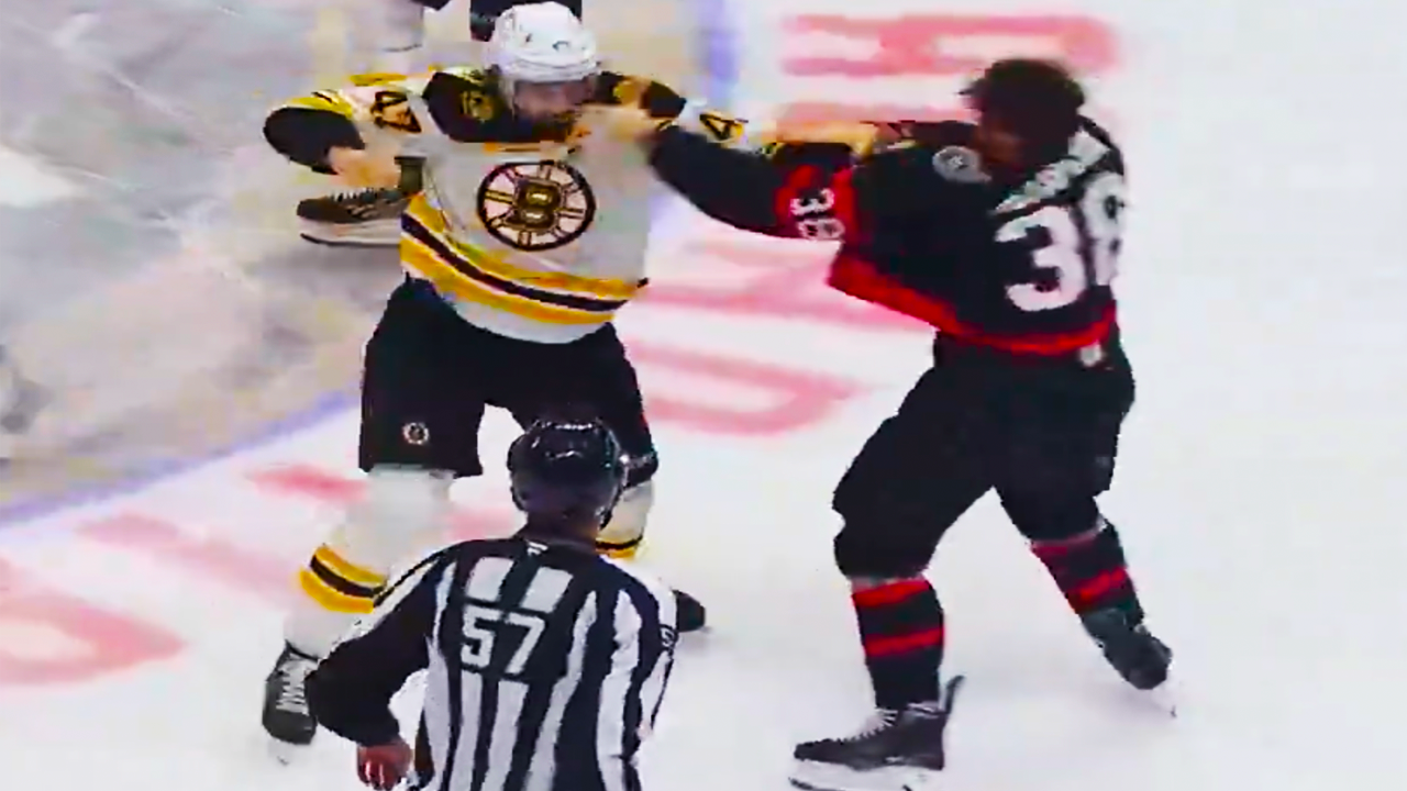 Mark Kastelic Zack Ostapchuk Fight | Boston Bruins vs Ottawa Senators 2025 NHL Highlights