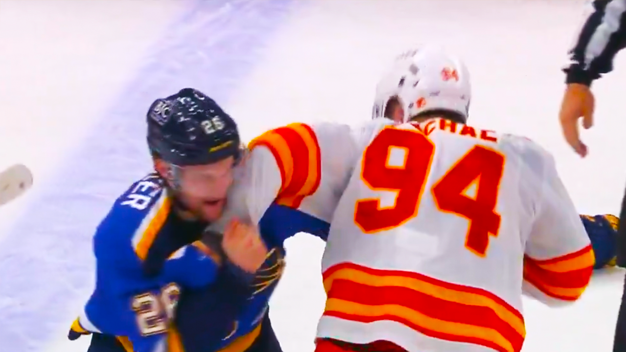 Nathan Walker Brayden Pachal Fight | Calgary Flames vs St Louis Blues 2025 NHL Highlights