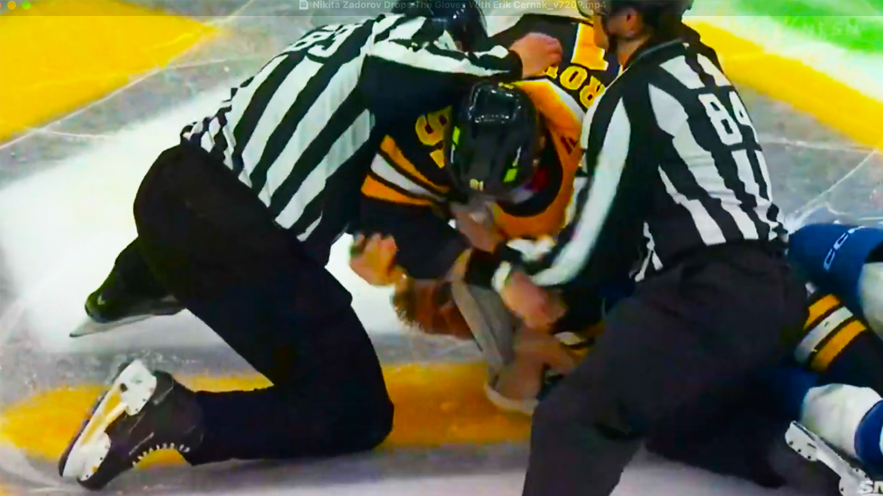 Nikita Zadorov Erik Cernak Fight | Boston Bruins vs Tampa Bay Lightning 2025 NHL Highlights