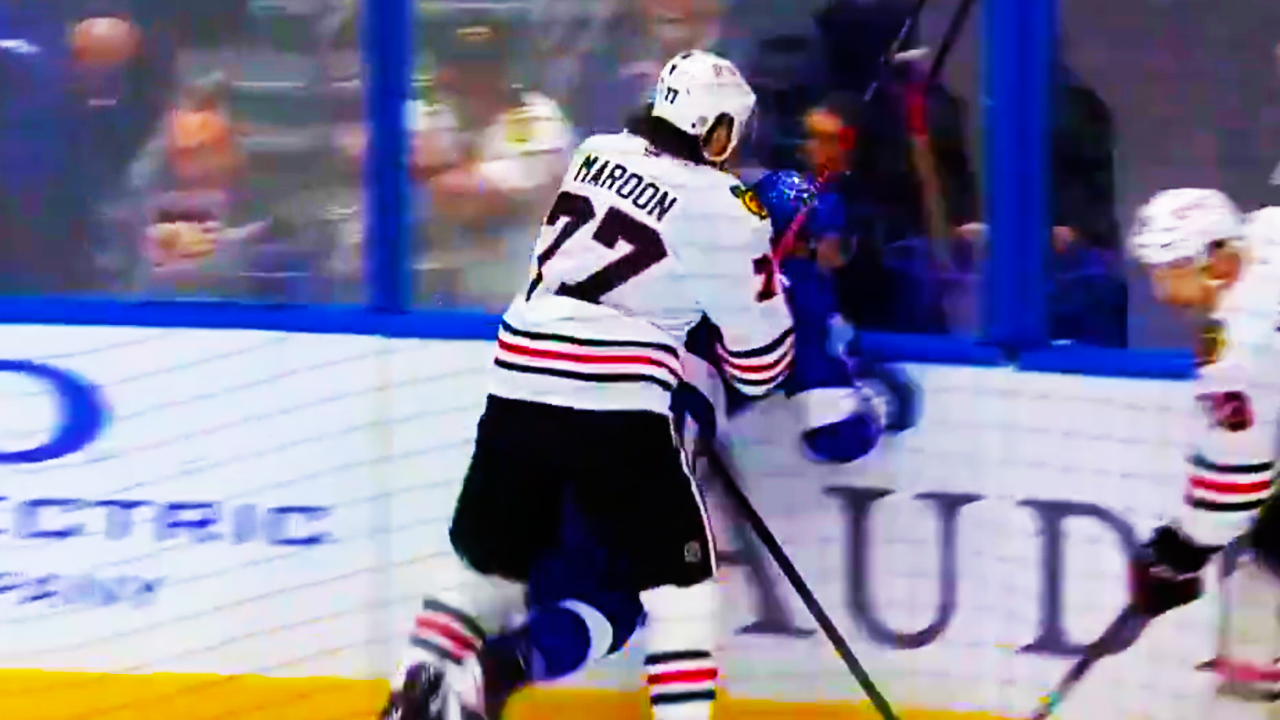 Pat Maroon Hit on Luke Glendening (Boarding Call) | Chicago Blackhawks vs Tampa Bay Lightning 2025 NHL Highlights