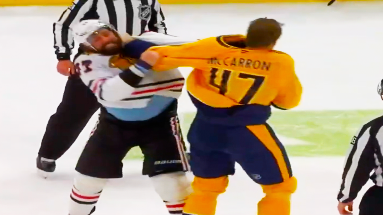 Pat Maroon Michael McCarron Fight | Nashville Predators vs Chicago Blackhawks 2025 NHL Highlights