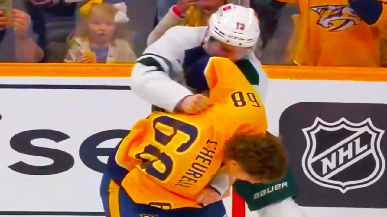 Yakov Trenin Zachary L’Heureux Fight | Nashville Predators vs Minnesota Wild 2025 NHL Highlights