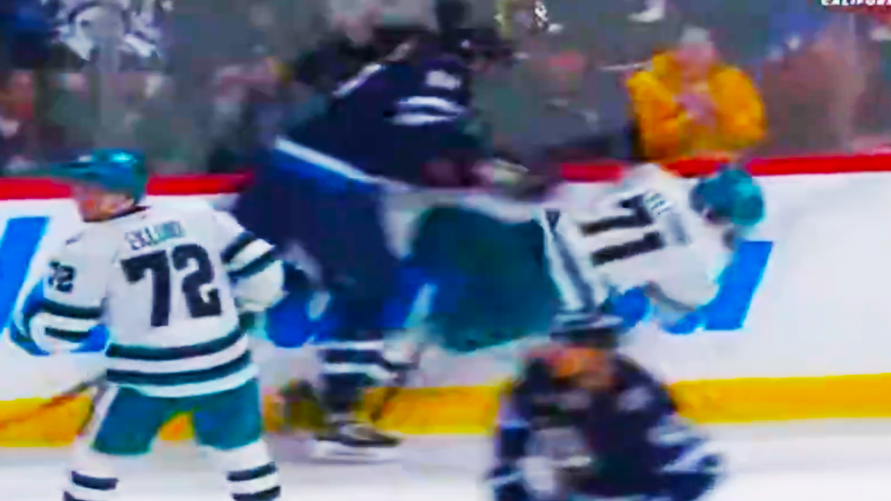 Adam Lowry Hit on Macklin Celebrini | San Jose Sharks vs Winnipeg Jets 2025 NHL Highlights