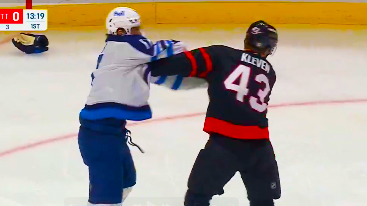 Adam Lowry Tyler Kleven Fight | Winnipeg Jets vs Ottawa Senators 2025 NHL Highlights