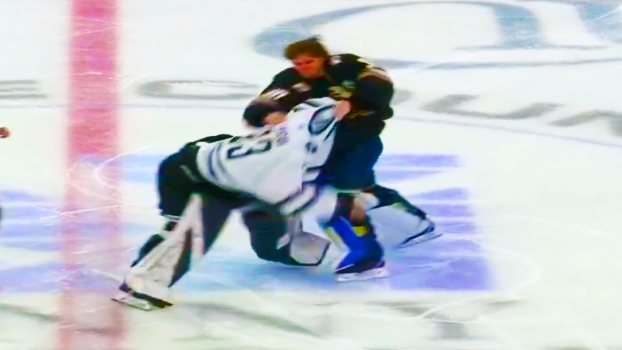 Aiden Wright Alan Lendak Goalie Fight | Sioux Falls Stampede vs Fargo Force 2025 USHL Highlights