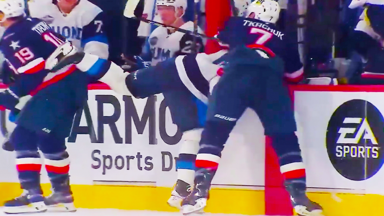 Brady & Matthew Tkachuk Hit on Henri Jokiharju | USA vs Finland 4 Nations Face Off 2025 NHL Highlights