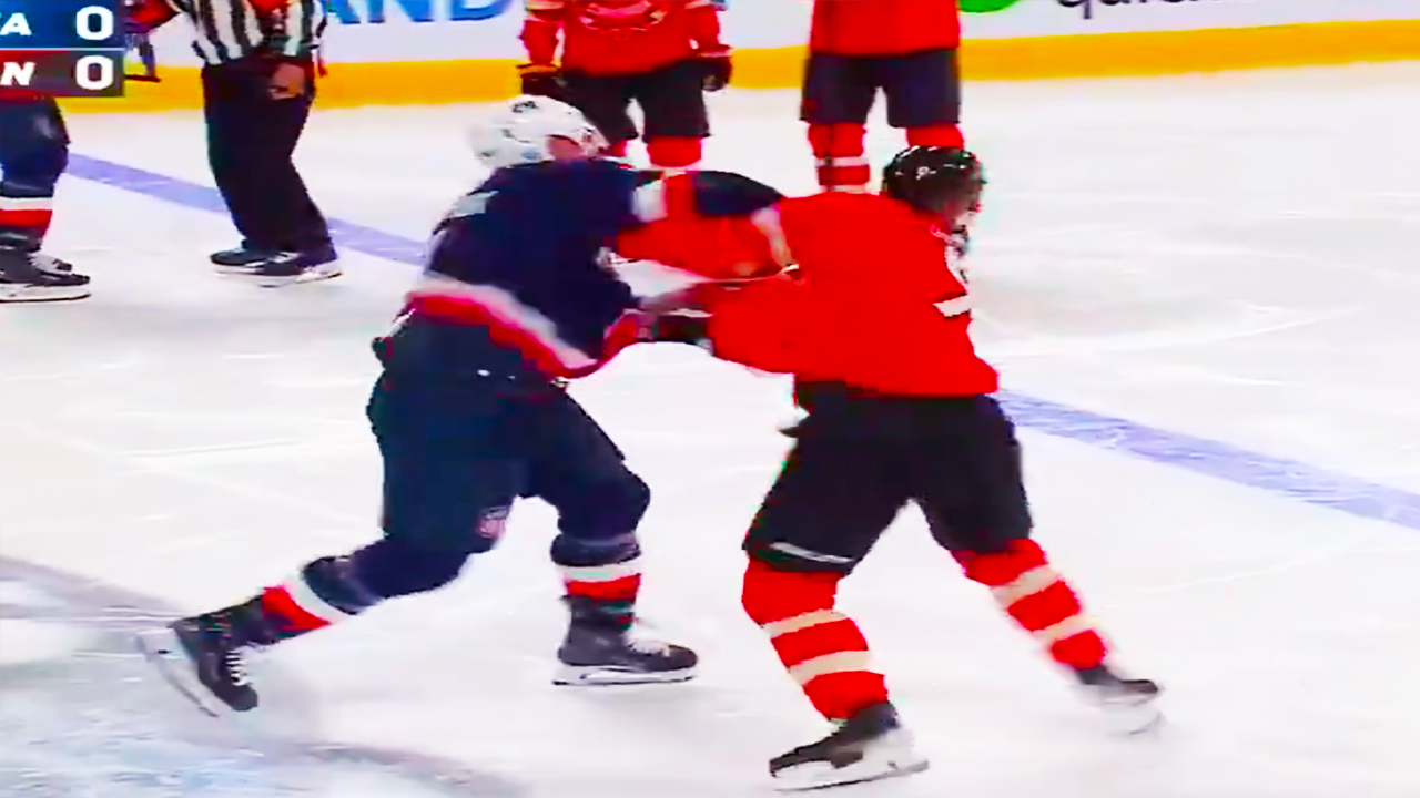 Brady Tkachuk Sam Bennett Fight | Team USA vs Team Canada 4 Nations Face Off 2025 NHL Highlights