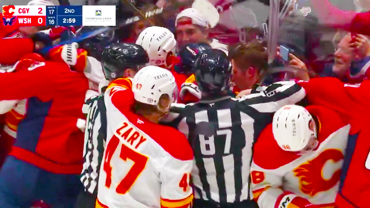 Connor McMichael Brayden Pachal Fight | Calgary Flames vs Washington Capitals 2025 NHL Highlights