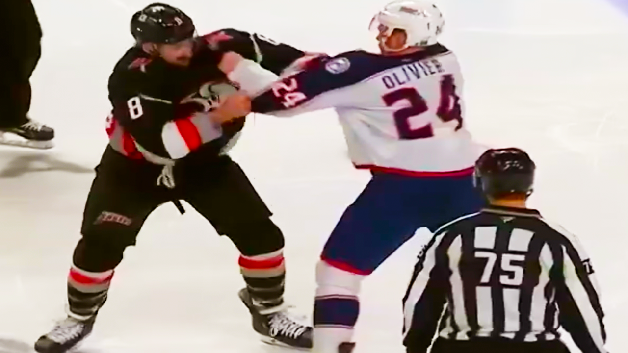 Dennis Gilbert Mathieu Olivier Fight | Buffalo Sabres vs Columbus Blue Jackets 2025 NHL Highlights