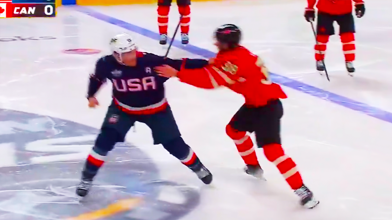 Matthew Tkachuk Brandon Hagel Fight | Team USA vs Team Canada 4 Nations Face Off 2025 NHL Highlights