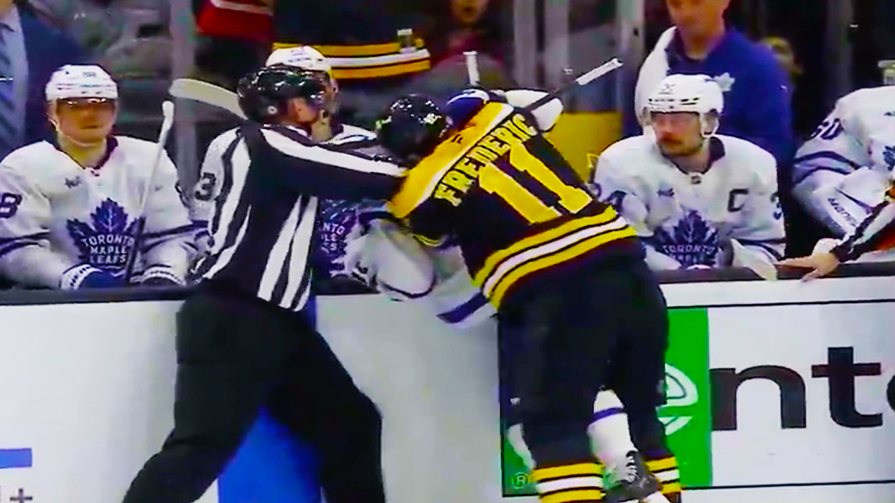 Max Domi Trent Frederic Fight | Boston Bruins vs Toronto Maple Leafs 2025 NHL Highlights