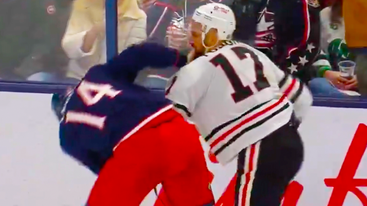 Nick Foligno Joseph LaBate Fight | Chicago Blackhawks vs Columbus Blue Jackets 2025 NHL Highlights