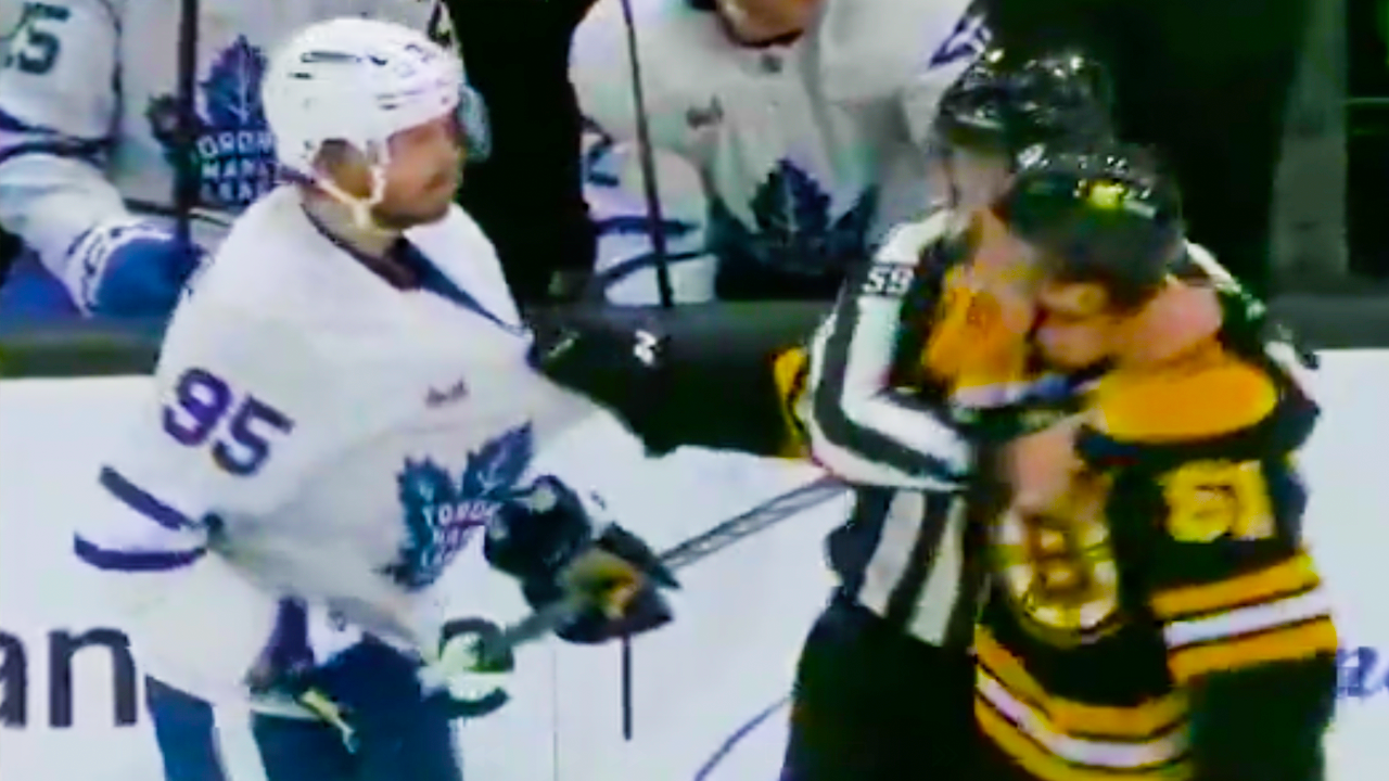 Oliver Ekman-Larsson Matt Poitras Fight | Toronto Maple Leafs vs Boston Bruins 2025 NHL Highlights