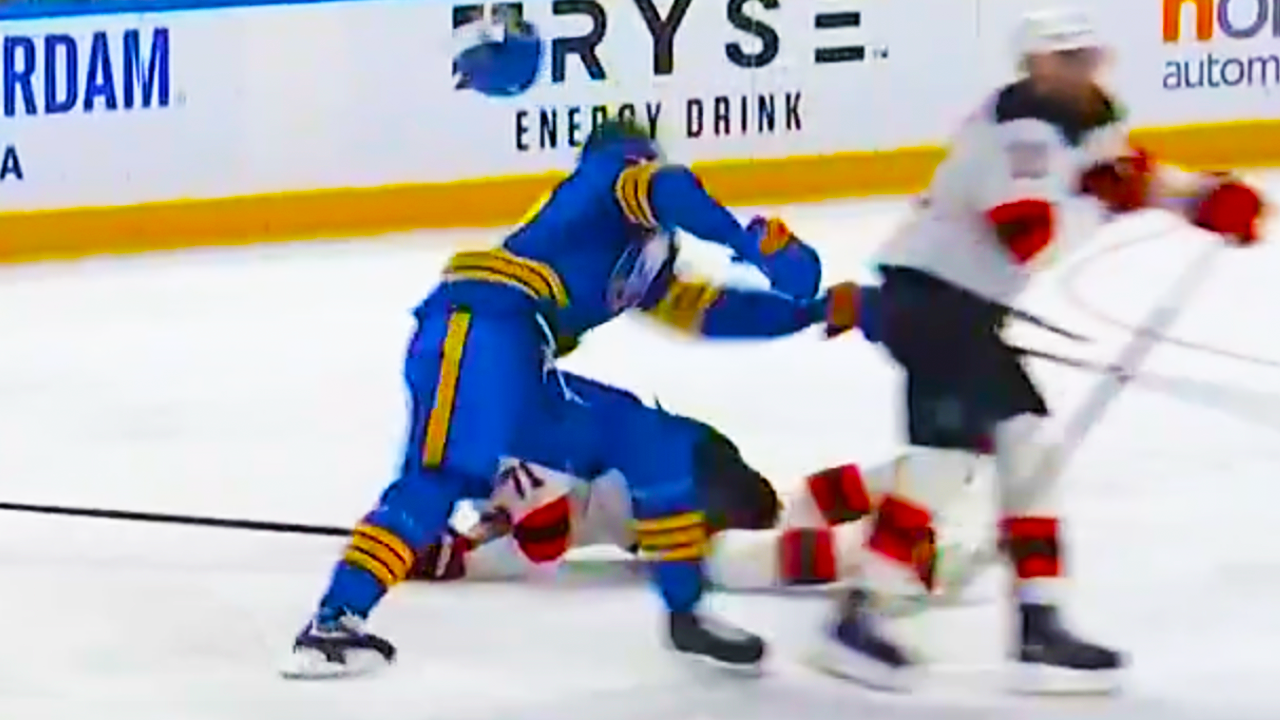 Stefan Noesen Hit on Tage Thompson | New Jersey Devils vs Buffalo Sabres 2025 NHL Highlights