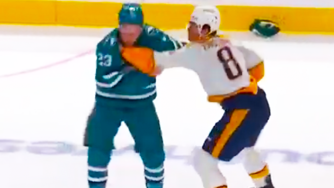 Andrew Englund Barclay Goodrow Fight | San Jose Sharks vs Nashville Predators 2025 NHL Highlights
