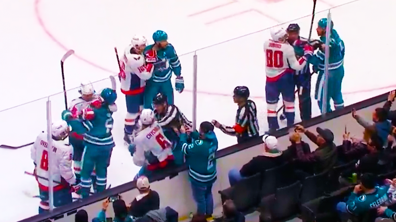 Capitals & Sharks Scrum Fight | Washington Capitals vs San Jose Sharks 2025 NHL Highlights