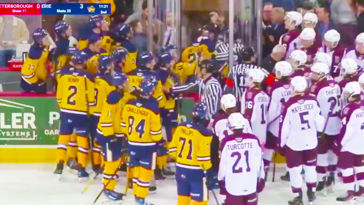 Coaches Fight Between Benches Gets Ugly | Erie Otters vs Peterborough Petes 2025 OHL Highlights
