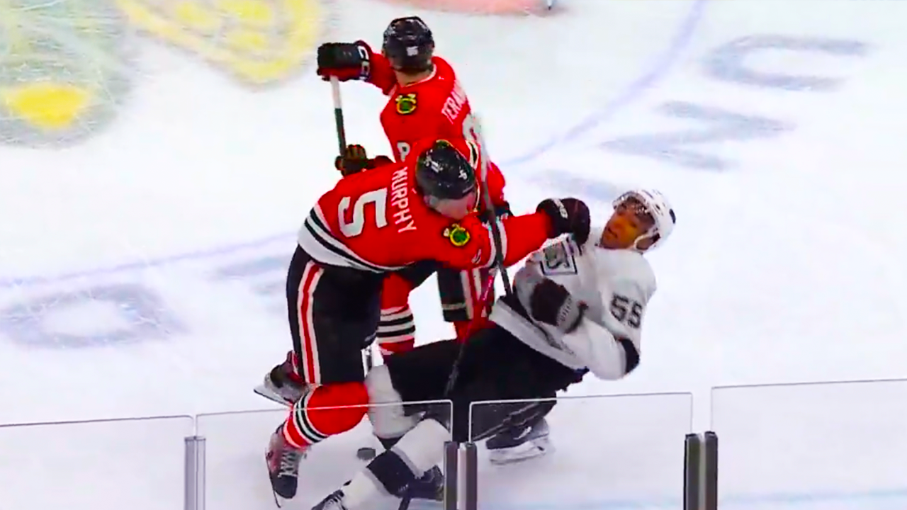 Connor Murphy Hit on Quinton Byfield | Chicago Blackhawks vs LA Kings 2025 NHL Highlights