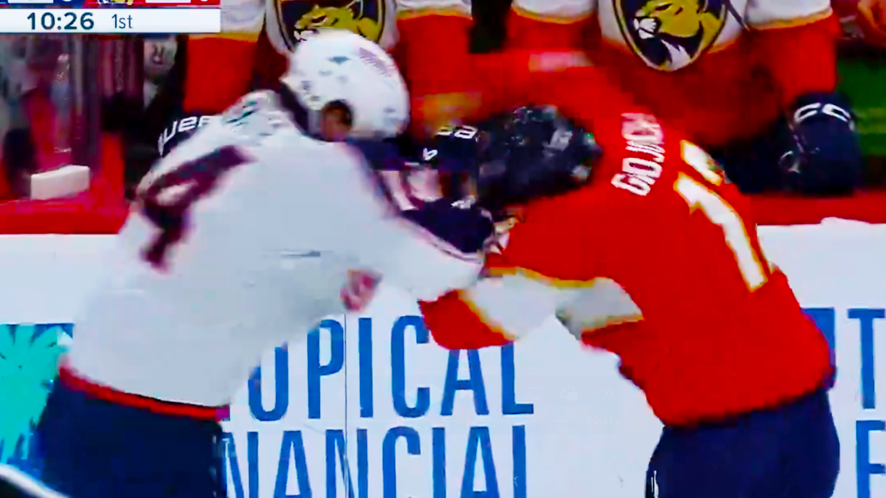 Jonah Gadjovich Joseph LaBate Fight | Florida Panthers vs Columbus Blue Jackets 2025 NHL Highlights