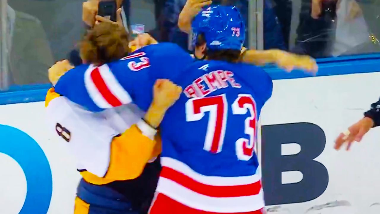 Matt Rempe Andreas Englund Fight | New York Rangers vs Nashville Predators 2025 NHL Highlights