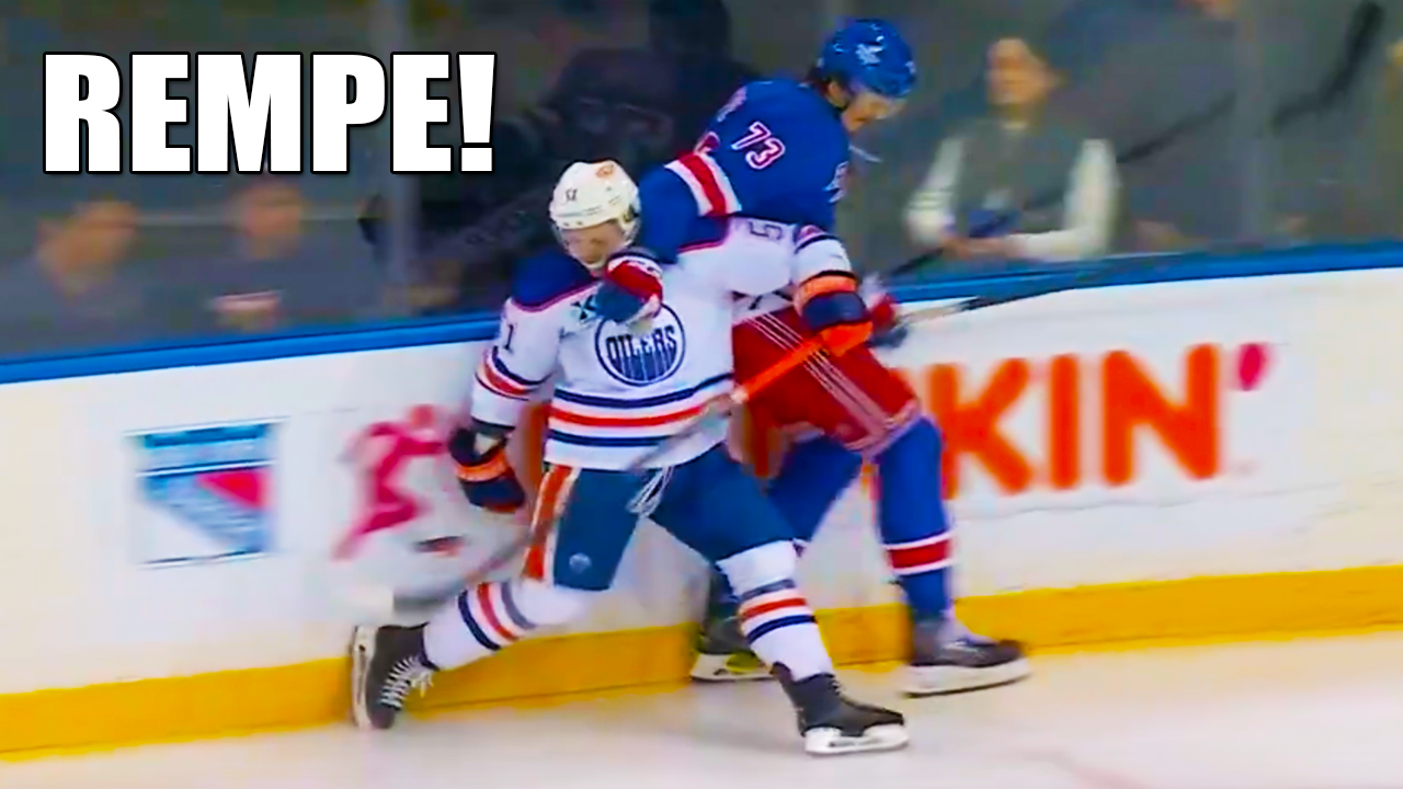 Matt Rempe Hit on Troy Stecher Injury in the head | New York Rangers vs Edmonton Oilers 2025 NHL Highlights