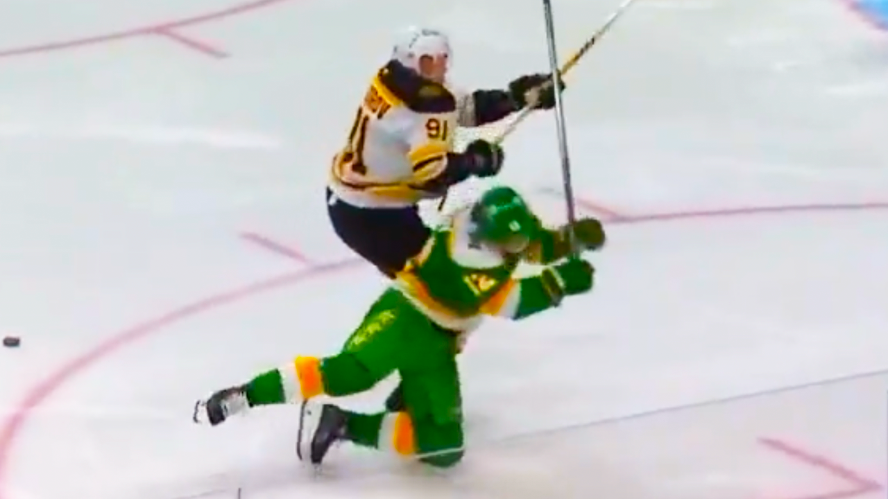 Nikita Zadorov Hit on Matt Boldy | Boston Bruins vs Minnesota Wild 2025 NHL Highlights