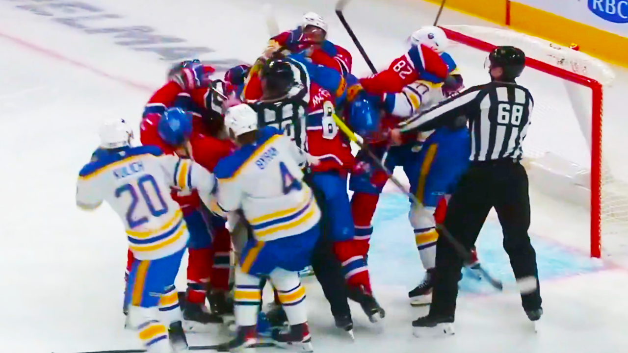 Rasmus Dahlin, Carrier, Peterka, Gallagher, Byram, Matheson Fight | Montreal Canadiens vs Buffalo Sabres 2025 NHL Highlights