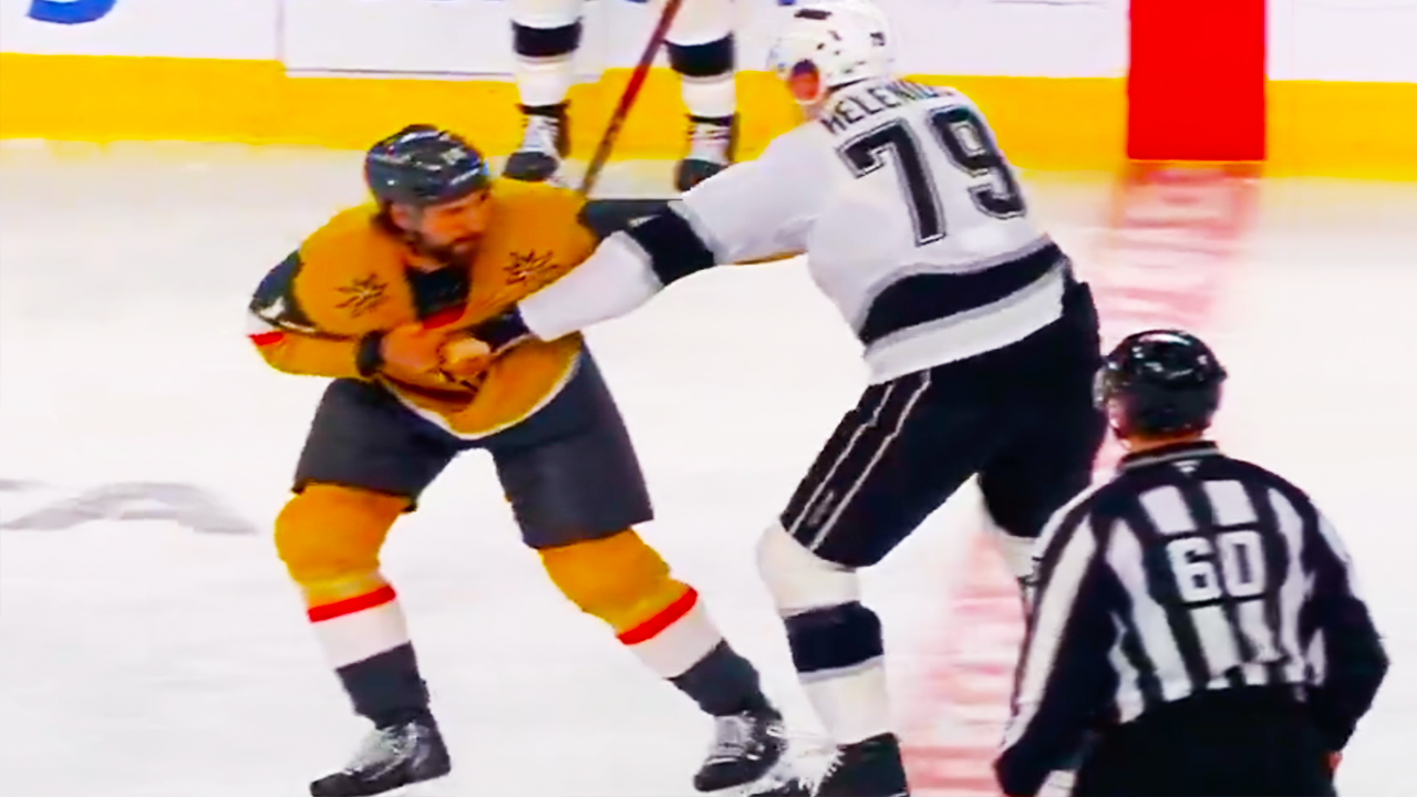 Sam Helenius Nic Hague Fight | Vegas Golden Knights vs LA Kings 2025 NHL Highlights