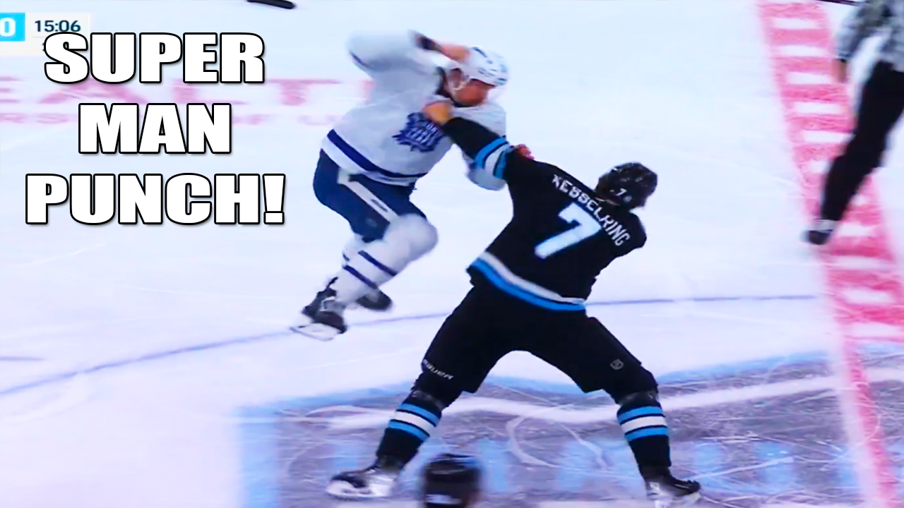 Simon Benoit Super Man Punch on Michael Kesselring Fight | Utah HC vs Toronto Maple Leafs 2025 NHL Highlights