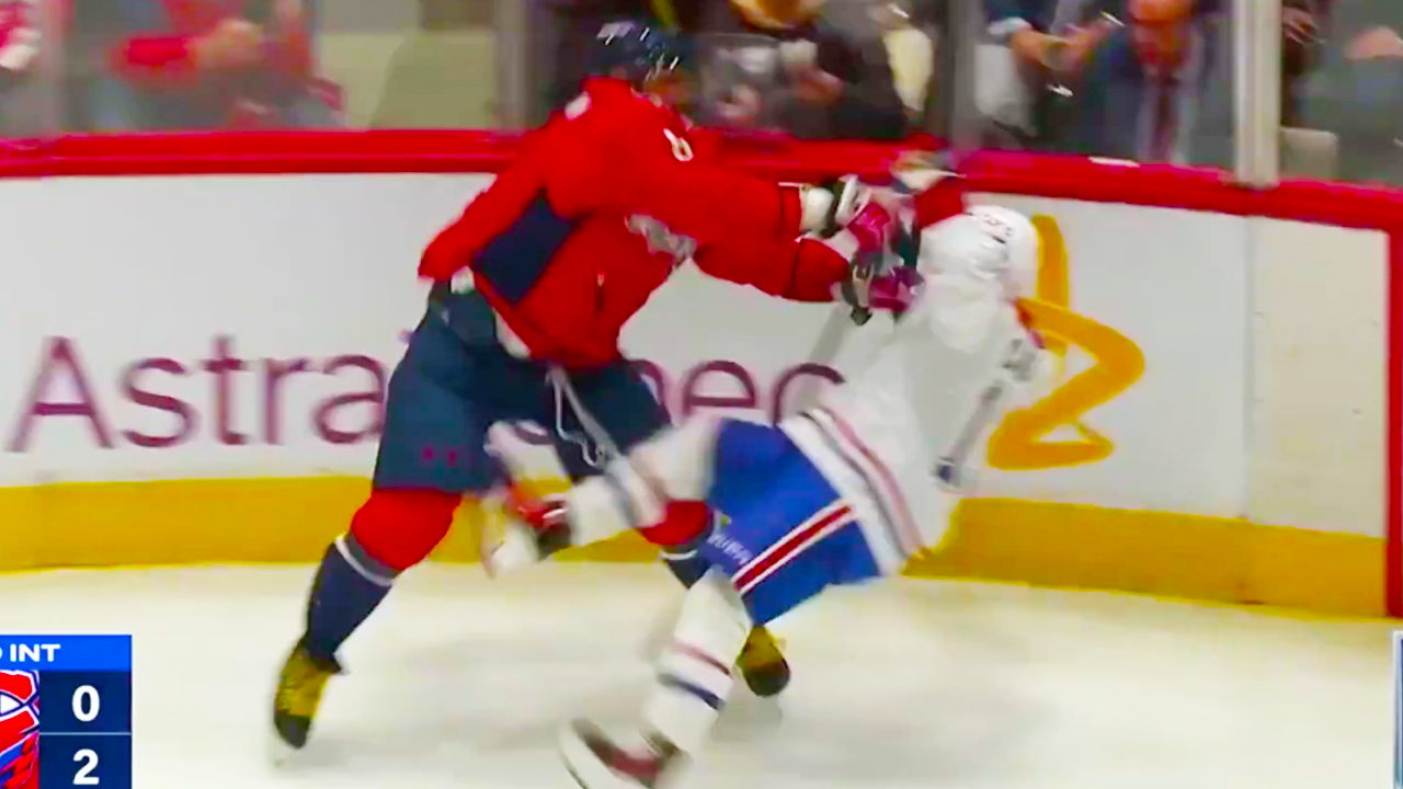Alexander Ovechkin Hit on Cole Caufield | Washington Capitals vs Montreal Canadiens Game 1 2025 NHL Playoffs