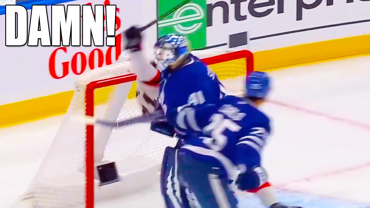 Anthony Stolarz Drops Ridley Greig with Huge Shoulder Hit | Ottawa Senators vs Toronto Maple Leafs 2025 NHL Playoffs Highlights