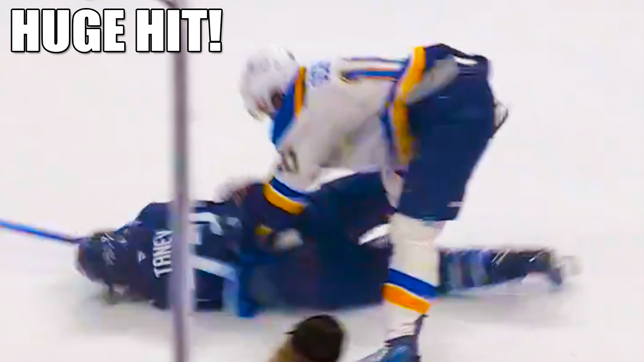 Brayden Schenn Hit on Brandon Tanev with No Call | St Louis Blues vs Winnipeg Jets 2025 NHL Highlights