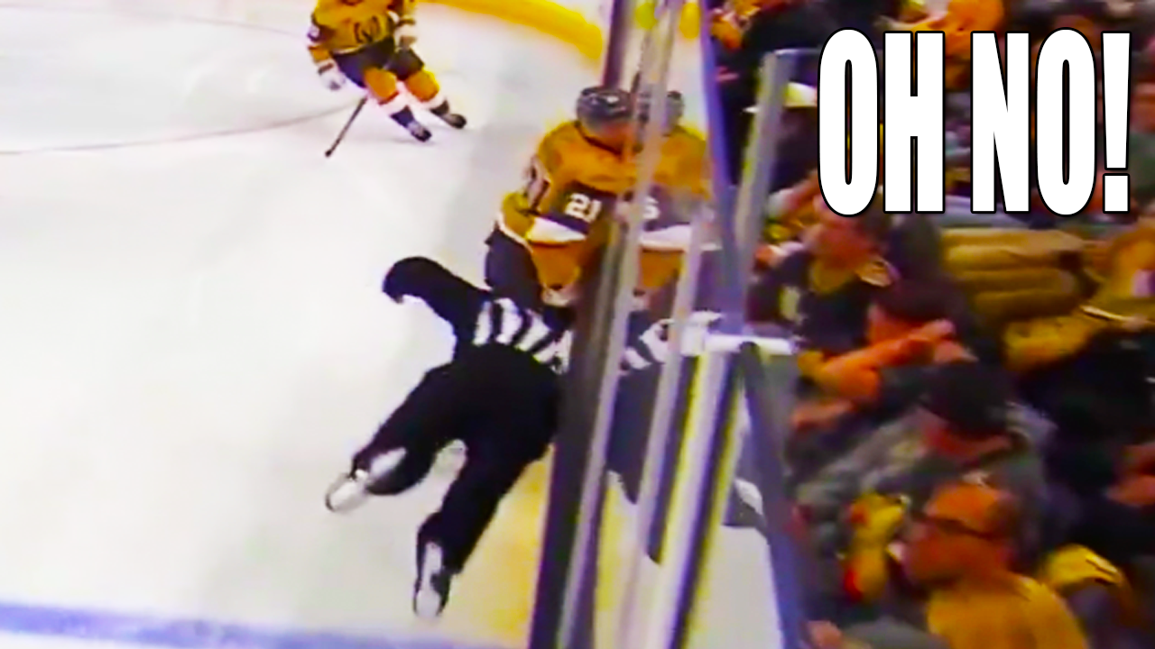 Brett Howden Referee Linesman Bryan Pancich Collision Injury | Vegas Golden Knights vs Minnesota Wild 2025 NHL Playoffs Highlights