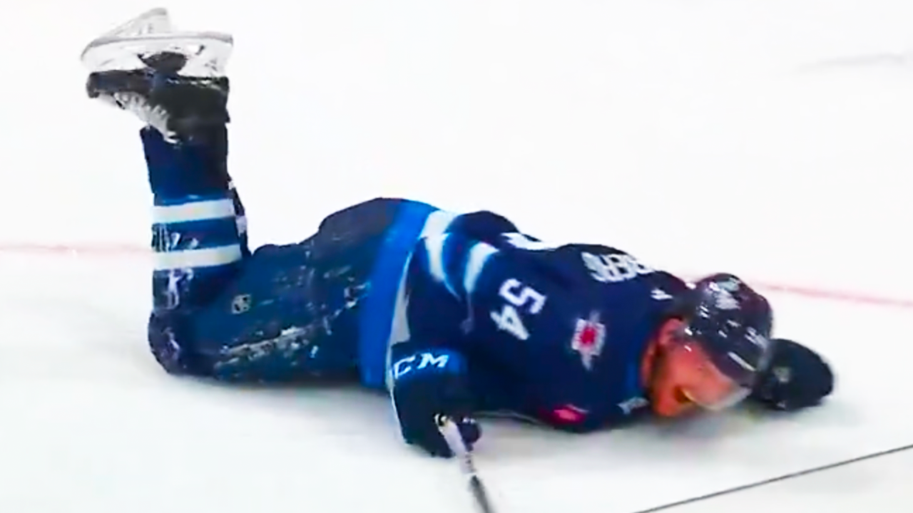 Dylan Samberg Hit with Puck From Connor McDavid had to be escorted off the ice | Edmonton Oilers vs Winnipeg Jets 2025 NHL Highlights