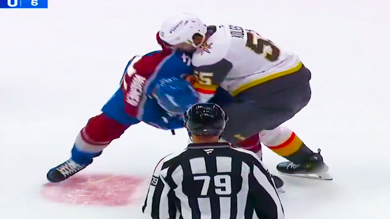 Keegan Kolesar Chris Wagner Fight | Vegas Golden Knights vs Colorado Avalanche 2025 NHL Highlights