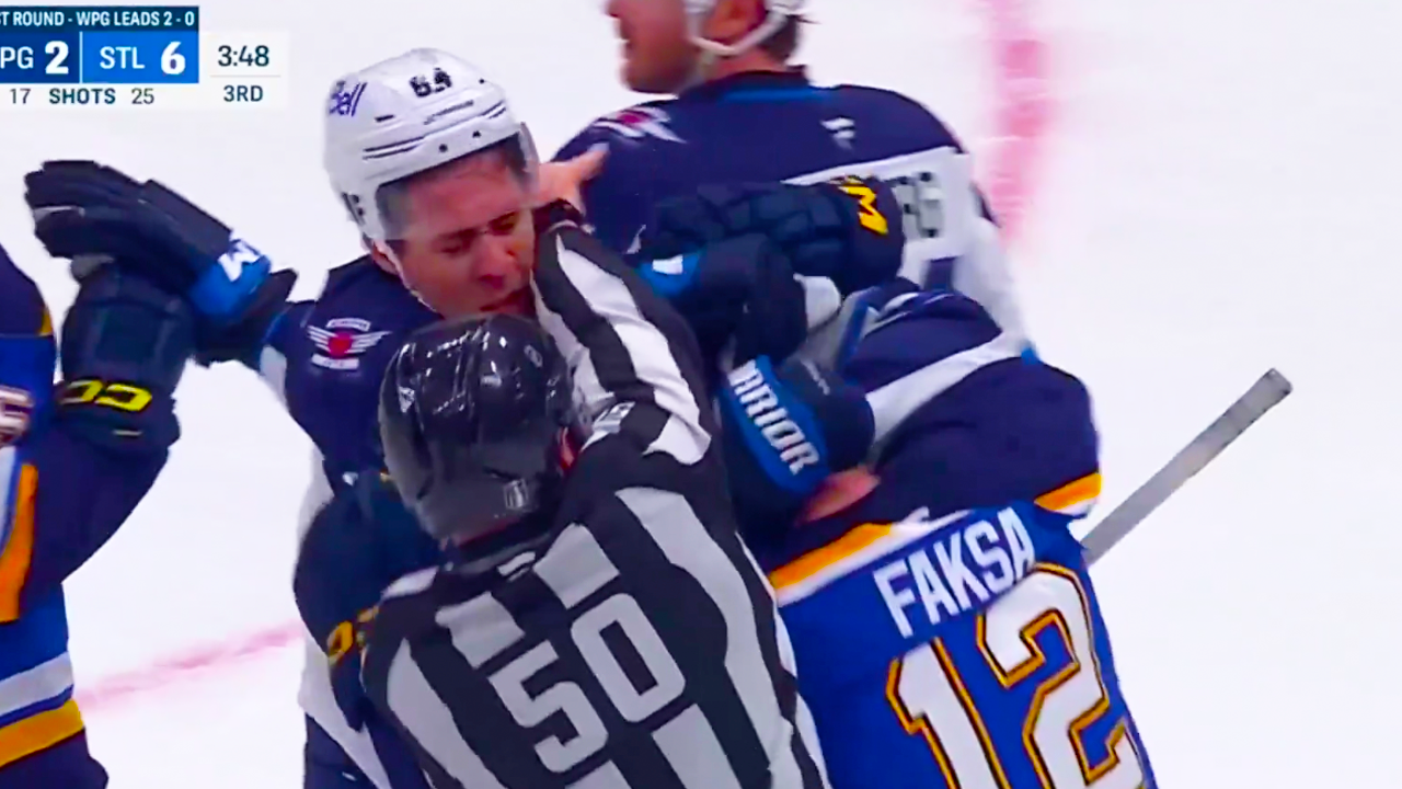 Logan Stanley Radek Faksa Fight | St Louis Blues vs Winnipeg Jets 2025 NHL Playoffs Highlights